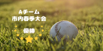 【Aチーム】市内春季大会 優勝‼